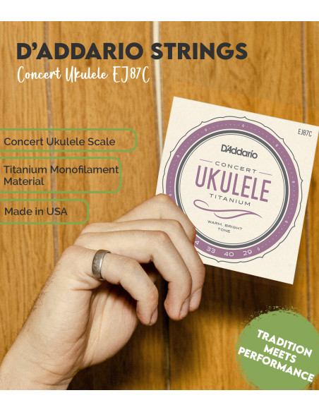Buy Concert Ukulele EJ87C D'Addario Strings Set