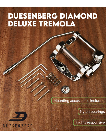 Duesenberg Diamond Deluxe Tremola Nickel | Maderas Barber