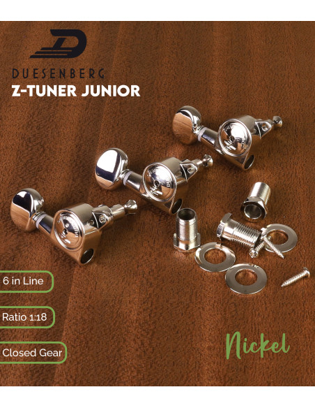Duesenberg Guitar Machine Head Z-Tuner Junior 6 in Line Nickel | Maderas Barber