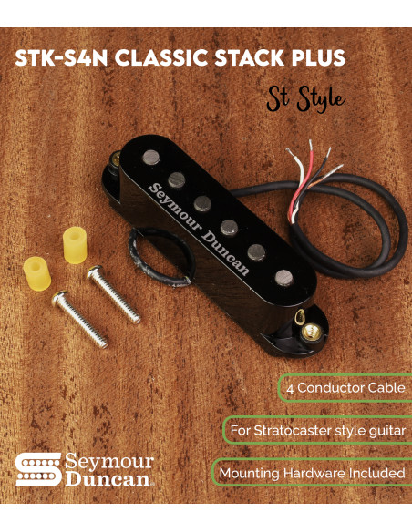 Micro pour Guitare Électrique Seymour Duncan STK-S4N Classic Stack Plus Strat Manche | Maderas Barber