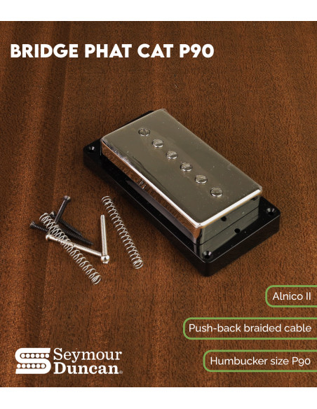 Pastilla Guitarra Eléctrica Seymour Duncan SPH-90-1B Phat Cat P90 Puente | Maderas Barber