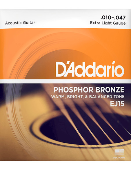 Jeu Cordes D'Addario Acoustique ej15