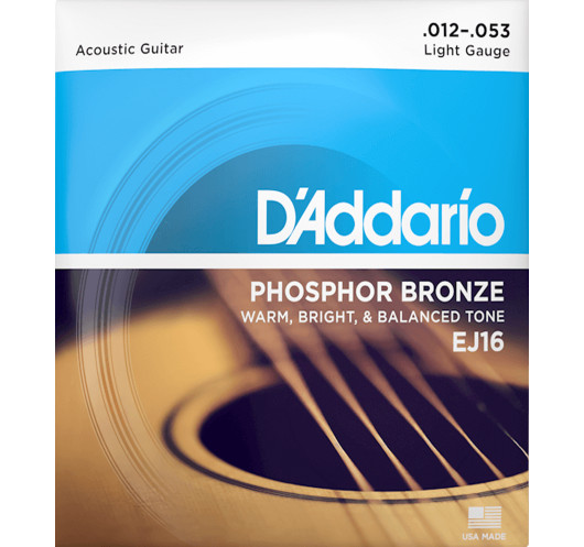 Buy D'Addario Acoustic Guitar Strings Set EJ16 12-53