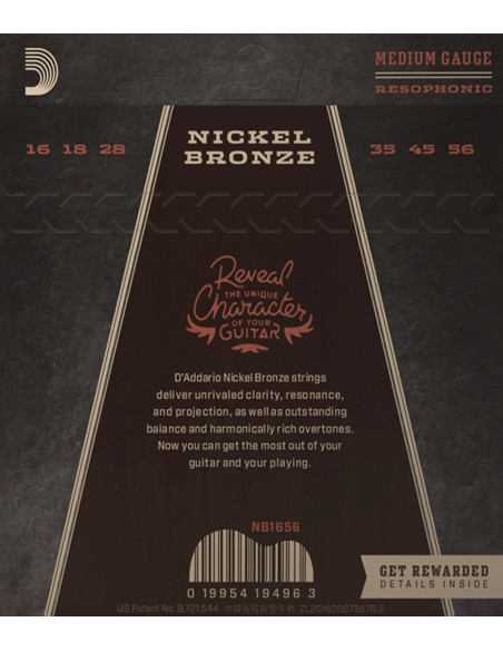 Jeu de Cordes D'Addario Acoustique NB1656