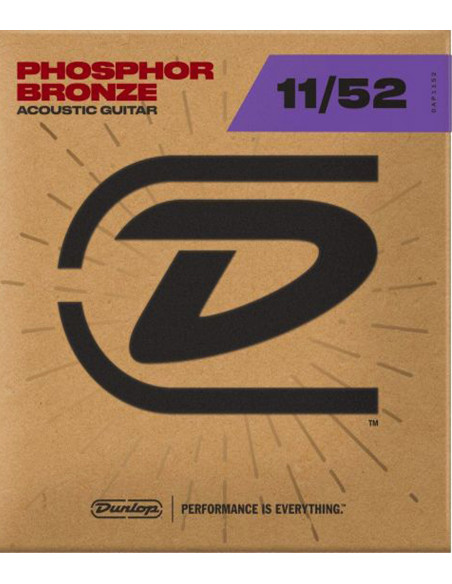 Juego Cuerdas Dunlop Phosphor Bronze 92/8 Medium Light 11-52 acústica