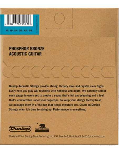 Buy Dunlop Phosphor Bronze 92/8 Light 12-54 acoustic guitar String