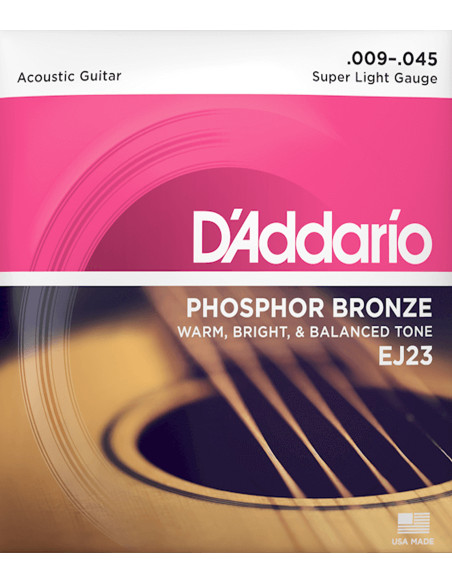 Jeu de Cordes D'Addario acoustique ej15