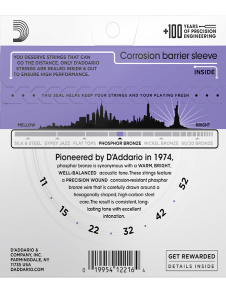 Buy D'Addario Acoustic Guitar Strings Set EJ26 11-52