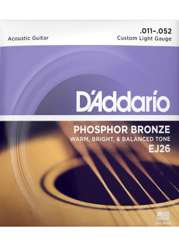 Buy D'Addario Acoustic Guitar Strings Set EJ26 11-52