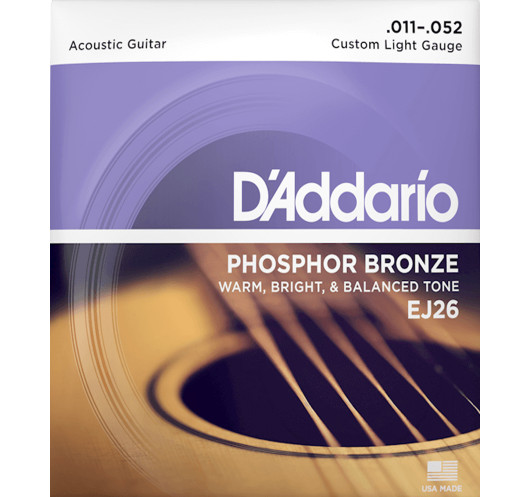 Cuerdas Guitarra Acústica D'Addario EJ26 | Maderas Barber