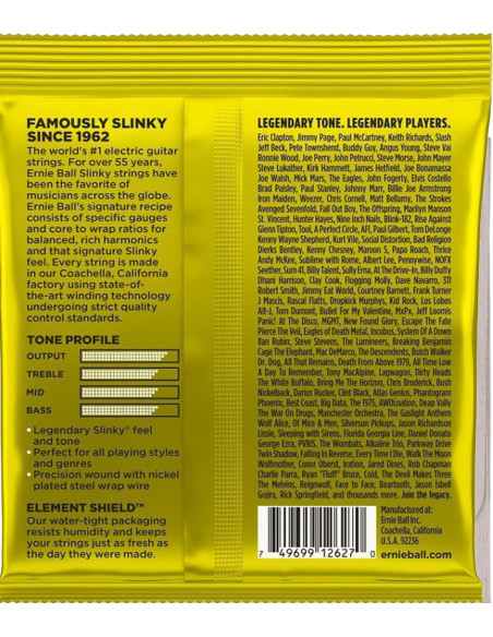 Juego de Cuerdas Ernie Ball Guitarra Eléctrica Beefy Slinky 11-54 |