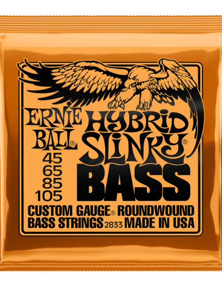 Juego de Cuerdas Ernie Ball Bajo Eléctrico Slinky Hybrid 45-105