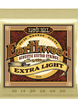 Juego de Cuerdas Ernie Ball Guitarra Acústica Earthwood Extra Light 10-50