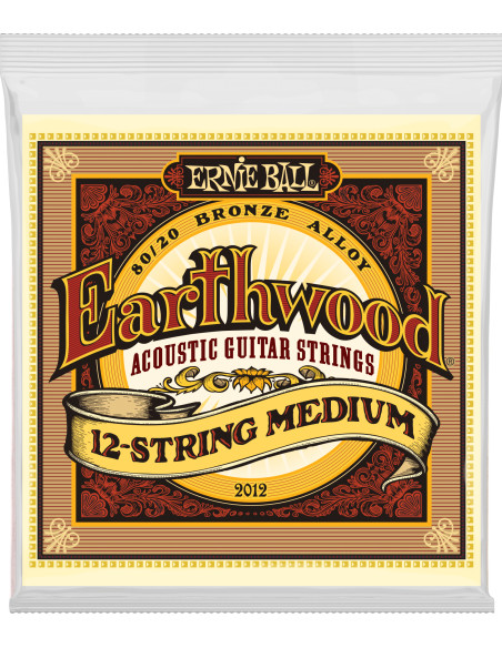 Juego de Cuerdas Ernie Ball Guitarra Acústica 12 cuerdas Earthwood Light 11-52