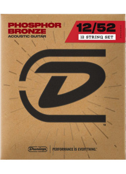 Buy Dunlop Phosphor Bronze 92/8 Medium 12-52 acoustic 12-string