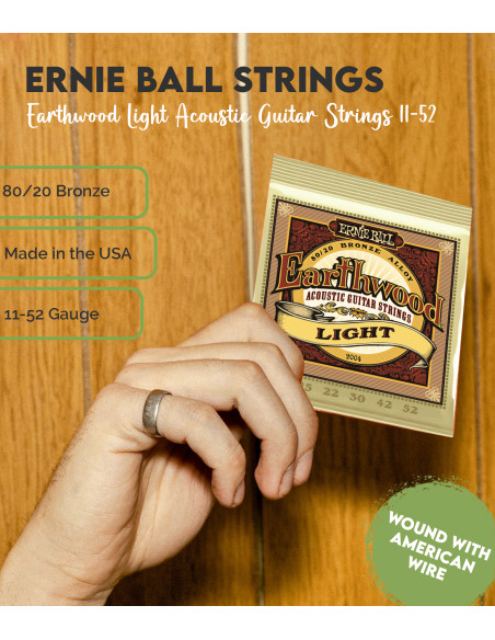 Buy Ernie Ball Earthwood Light Acoustic Guitar Strings 11-52