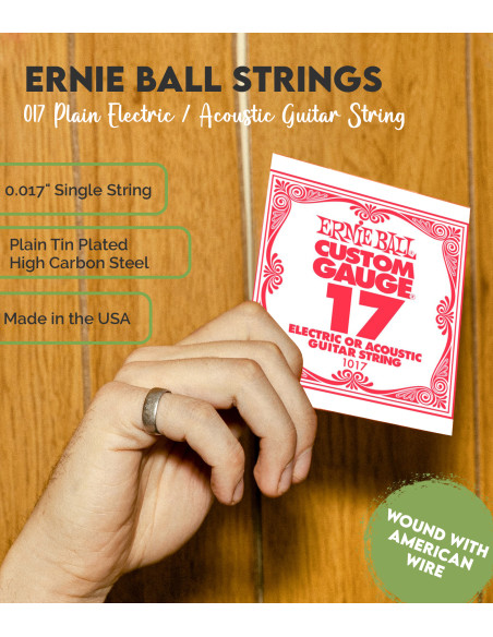 Buy Ernie Ball 017 Plain Electric / Acoustic Guitar String