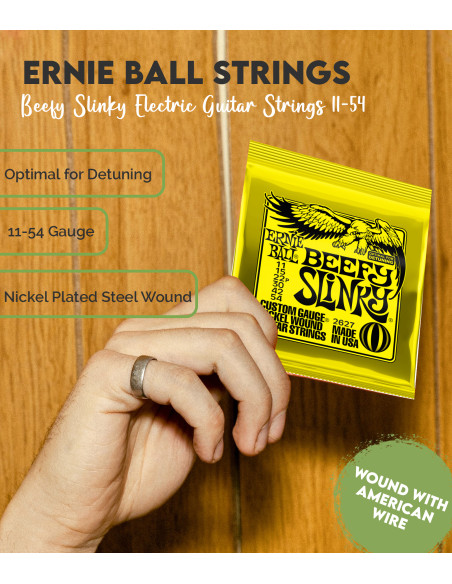 Buy Ernie Ball Beefy Slinky Electric Guitar Strings 11-54