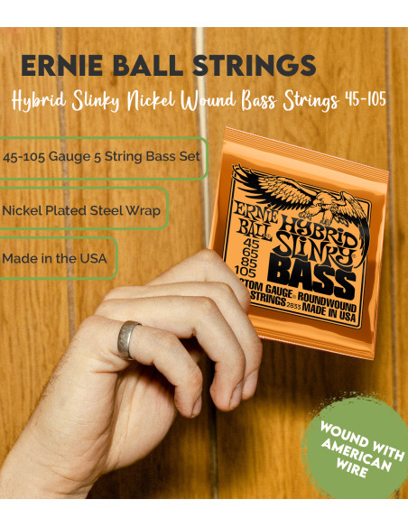 Juego de Cuerdas Ernie Ball Bajo Eléctrico Slinky Hybrid 45-105 |