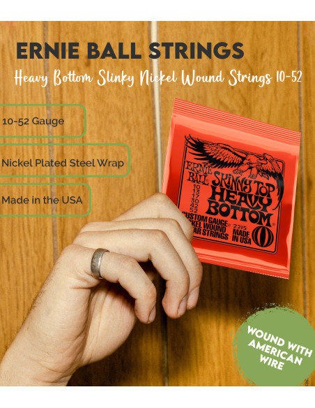 Juego de Cuerdas Ernie Ball Guitarra Eléctrica Slinky Heavy Bottom