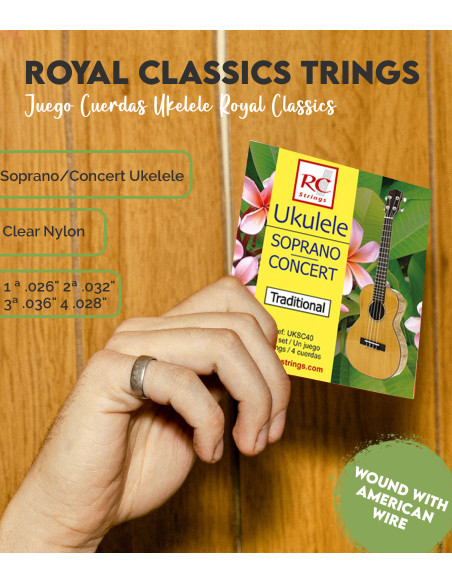 Juego Cuerdas Ukelele Royal Classics | Cuerdas Ukelele| Maderas Barber