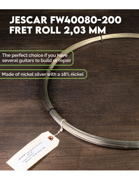 Rouleau de Frettes Jescar 2,03 mm 450 grammes FW40080-200 | Maderas Barber