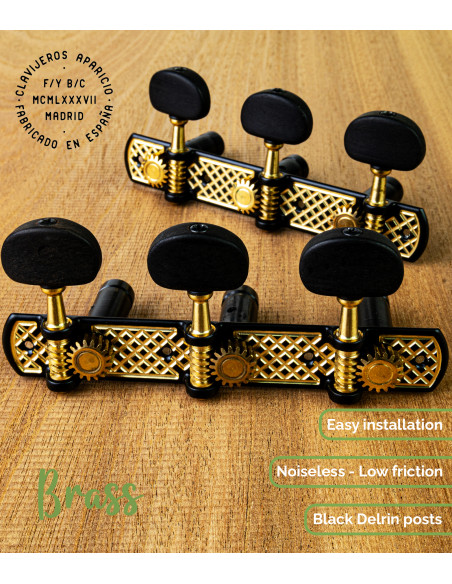 Mécanique Aparicio Guitare Classique ModèleToledo Noir-Bronze/Ébène | Maderas Barber