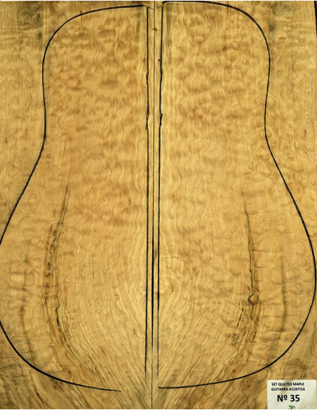 Quilted Maple Acoustic Guitar Set Nº 35