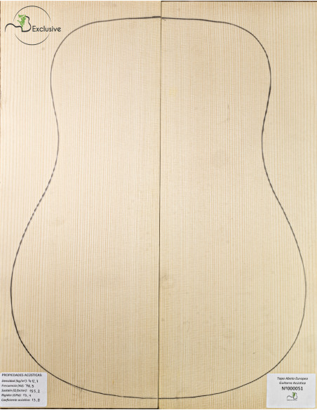 Table Épicéa Européen Nº 000051 Guitare Acoustique MB Exclusive
