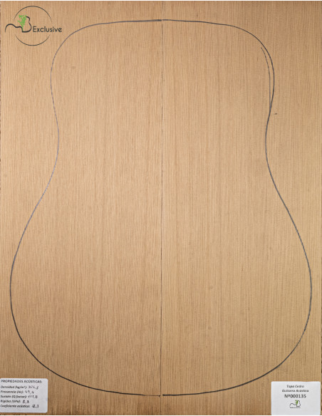 Red Cedar Acoustic Guitar Top MB Exclusive Nº 000135
