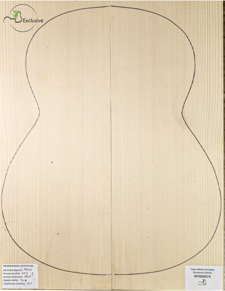 Tapa Abeto Europeo Nº 000074 Guitarra Clásica MB Exclusive | Maderas Barber
