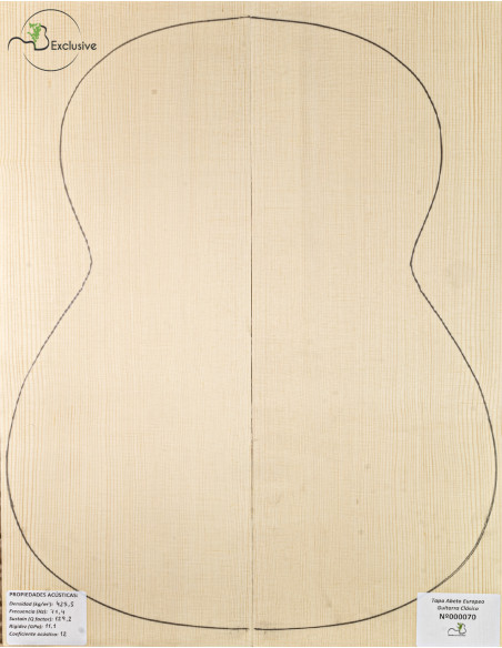 Tapa Abeto Europeo Nº 000070 Guitarra Clásica MB Exclusive | Maderas Barber