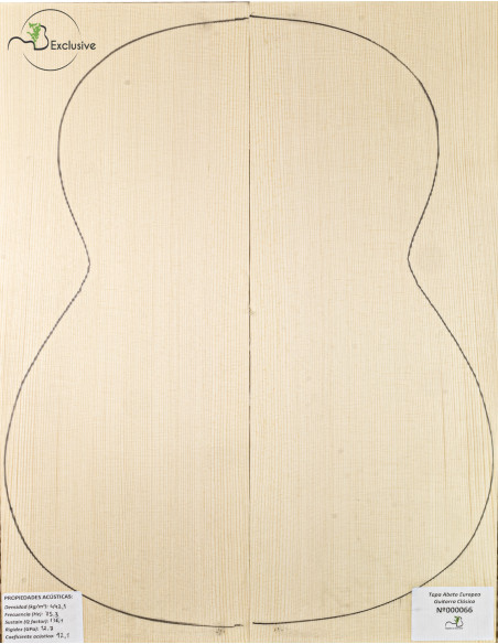 European Spruce Classical Guitar Top MB Exclusive Nº 000066