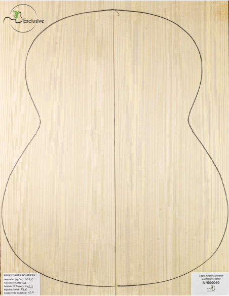 Tapa Abeto Europeo Nº 000060 Guitarra Clásica MB Exclusive | Maderas Barber