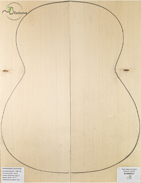 Tapa Abeto Europeo Nº 000057 Guitarra Clásica MB Exclusive | Maderas Barber