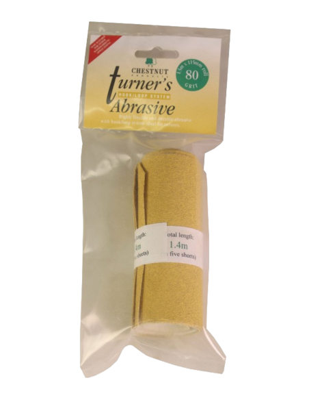Papier de verre Velcro 80 grains - Tournage sur bois, rouleau de 1,5 m