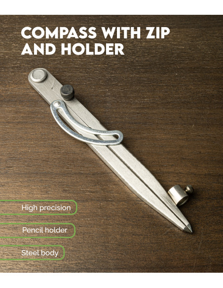 Compass With Zip And Holder Metrica | Maderas Barber