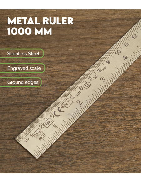 Règle en métal Metrica 1000 mm | Maderas Barber
