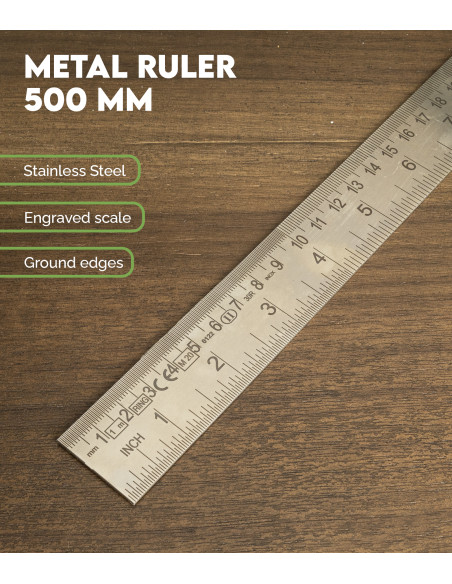 Metal Ruler Metrica 500 mm | Maderas Barber