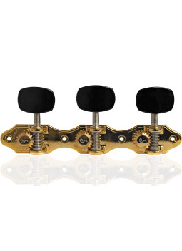 Schaller GrandTune Classic Hauser Gold Machine Head with Black Button and Black Deluxe Post