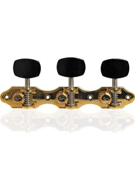 Clavijero Schaller GrandTune Classic Hauser Oro con Palometa Negra y Poste Negro Deluxe