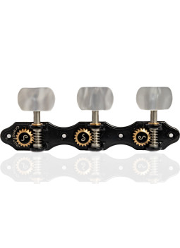 Schaller GrandTune Classic Hauser Black Machine Head with White Button and Black Post
