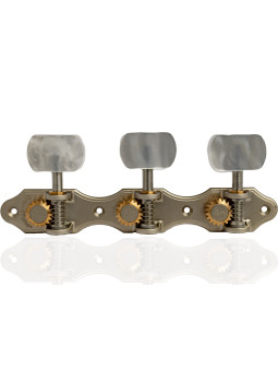 Mécanique Schaller GrandTune Classic Hauser Satin Perle avec Bouton Blanc et Tige Blanc