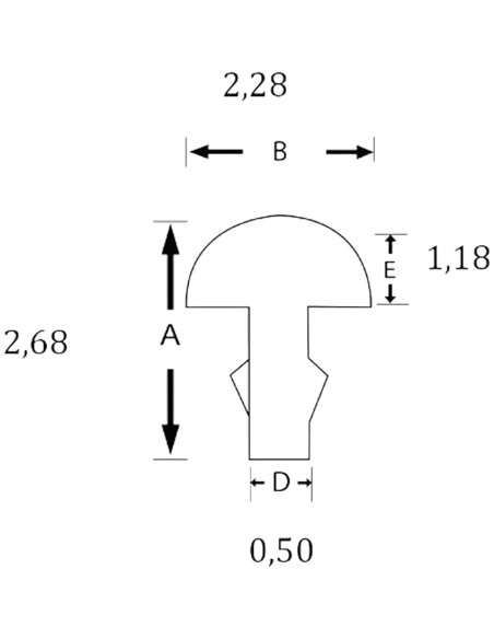 Set de 6 Frettes SINTOMS Maillechort 2,3mm de largeur et 1,1mm de hauteur