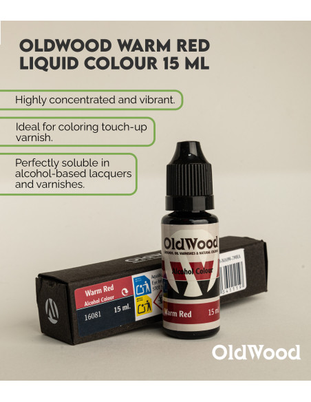 OldWood Warm Red Liquid Colour 15 ml | Maderas Barber