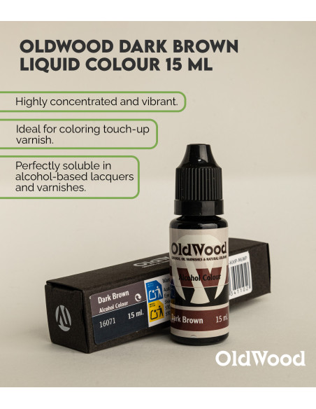 OldWood Dark Brown Liquid Colour 15 ml | Maderas Barber