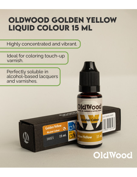 OldWood Golden Yellow Liquid Colour 15 ml | Maderas Barber