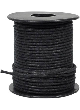 50 feet, black U.S.A. made waxed cotton braided push back wire Boston®