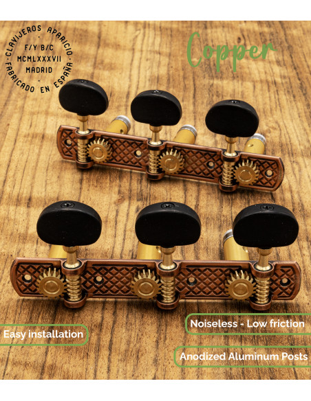 Mécanique Aparicio Guitare Classique Modèle Toledo Cuivre/Ébène | Maderas Barber