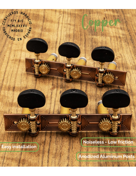 Mécanique Aparicio Guitare Classique Modèle Cuenca Cuivre/Ébène | Maderas Barber